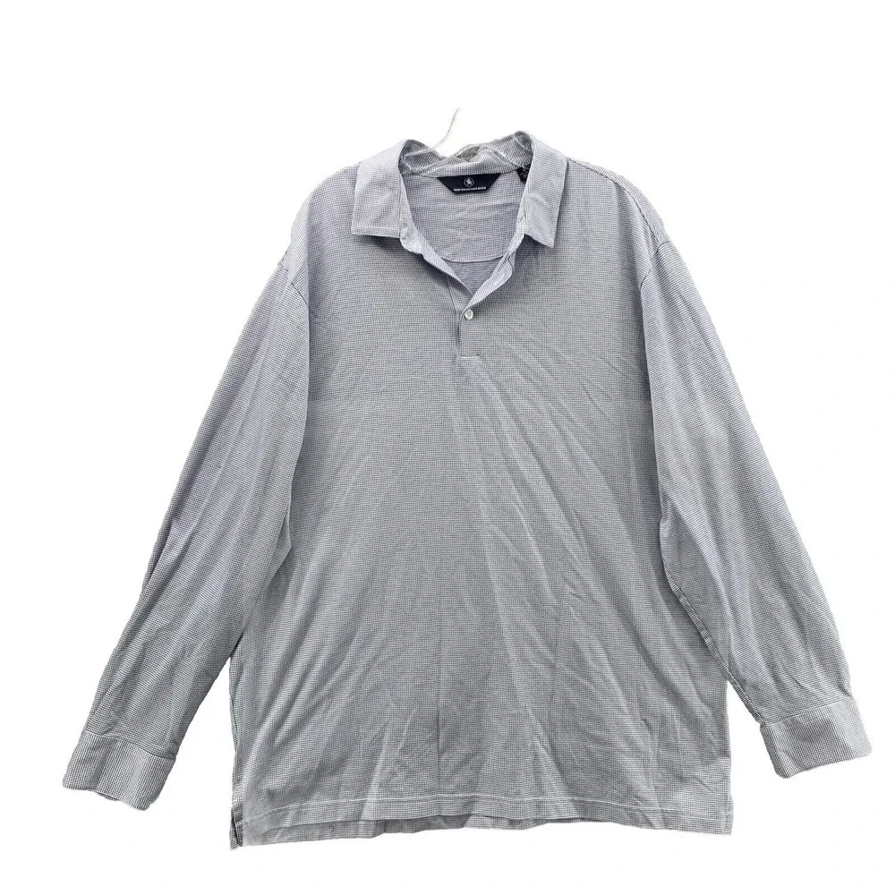 Hart Schaffner Polo Shirt Men's‎ XL Gray Geometric Casual Golf Preppy Gorpcore